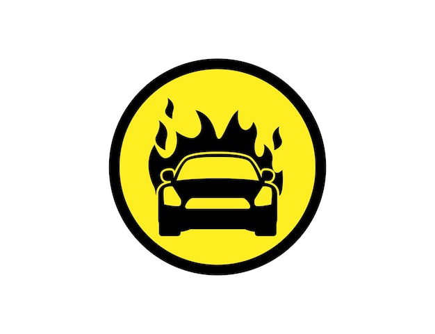 Ilustración de símbolo de signo de coche de fuego