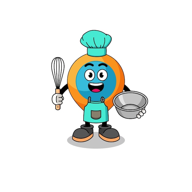 Ilustración del símbolo de ubicación como chef de panadería
