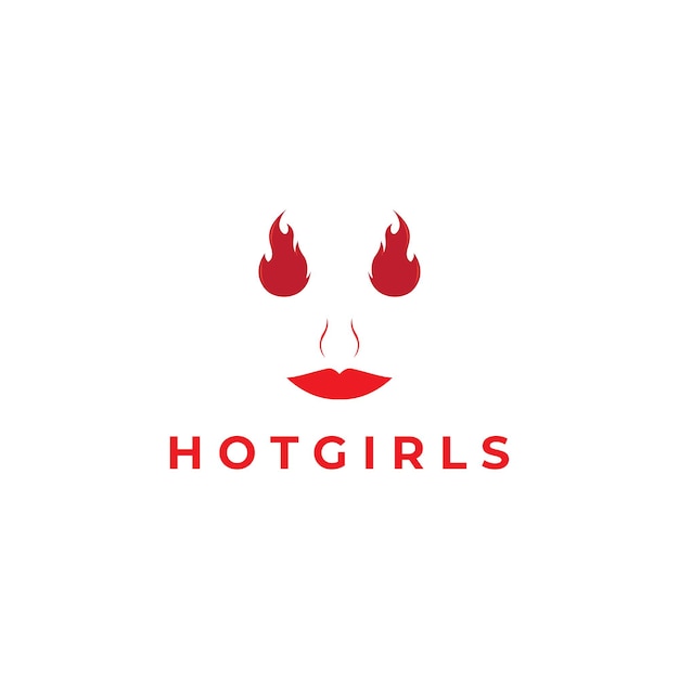 Ilustración de símbolo de vector de diseño de logotipo de chica caliente única