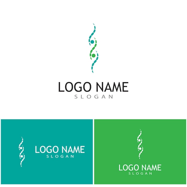 Ilustración de símbolo de vector de plantilla de logotipo de gen de ADN