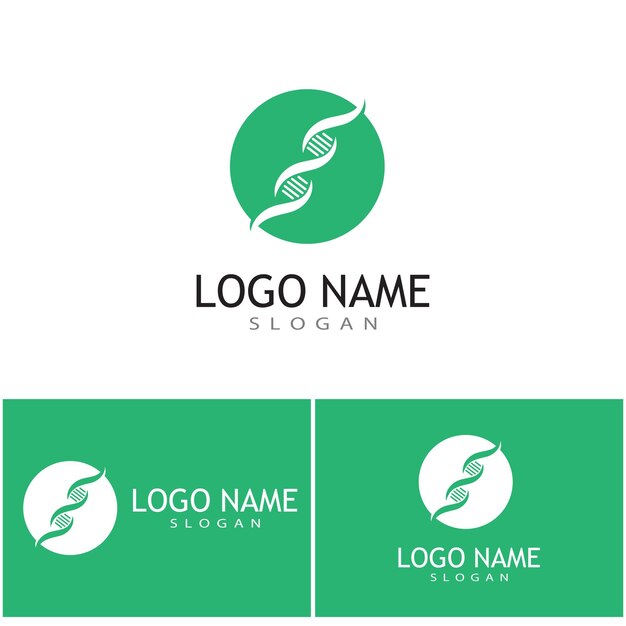 Ilustración de símbolo de vector de plantilla de logotipo de gen de ADN