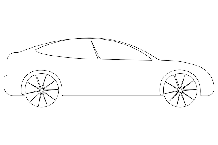 Vector ilustración simple de arte de línea única continua del vector de automóviles