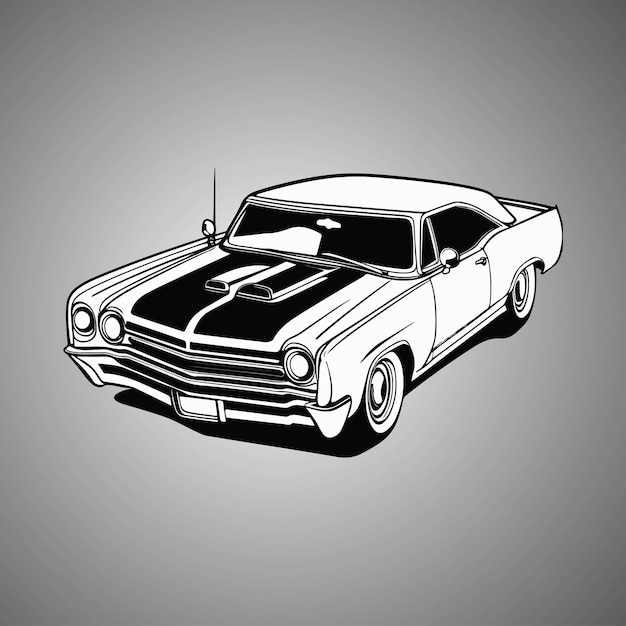 Ilustración simple de arte vectorial de automóviles