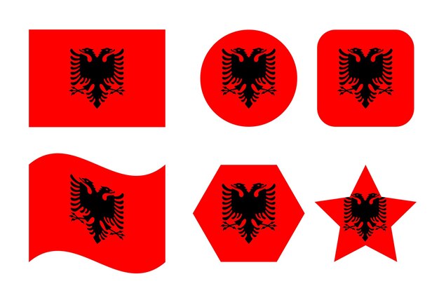 Ilustración simple de la bandera de Albania para el día de la independencia o las elecciones. Icono simple para web