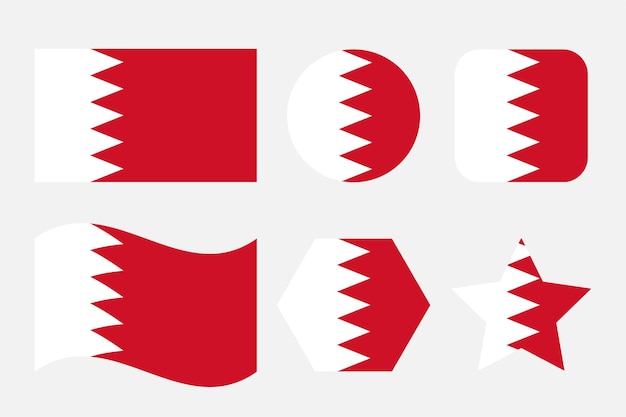 Ilustración simple de la bandera de Bahréin para el día de la independencia o las elecciones. Icono simple para web