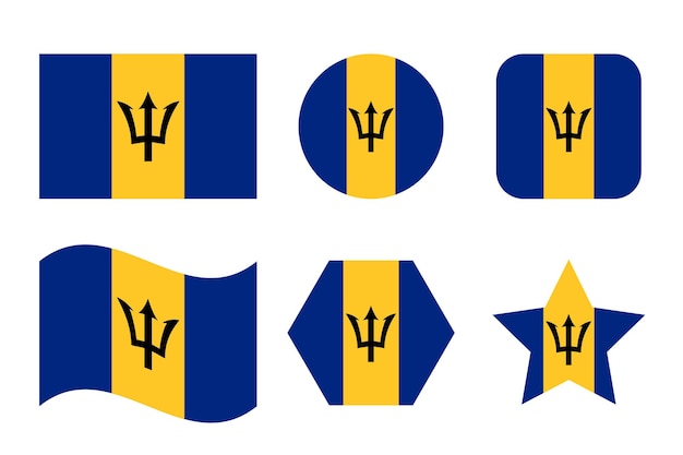 Ilustración simple de la bandera de Barbados para el día de la independencia o las elecciones. Icono simple para web