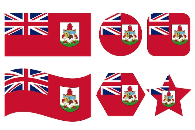 Ilustración simple de la bandera de Bermudas para el día de la independencia o las elecciones