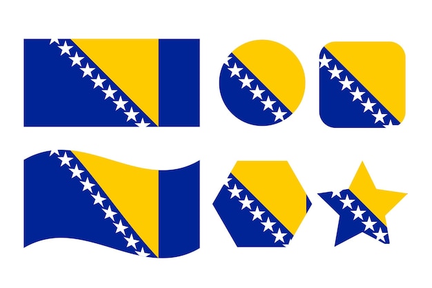 Ilustración simple de la bandera de bosnia y herzegovina para el día de la independencia o las elecciones. icono simple para web