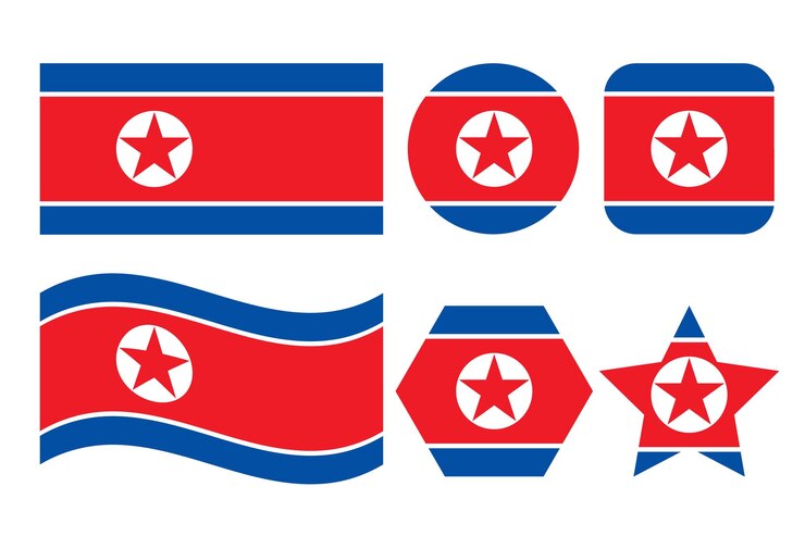Vector ilustración simple de la bandera de corea del norte para el día de la independencia o las elecciones. icono simple para web