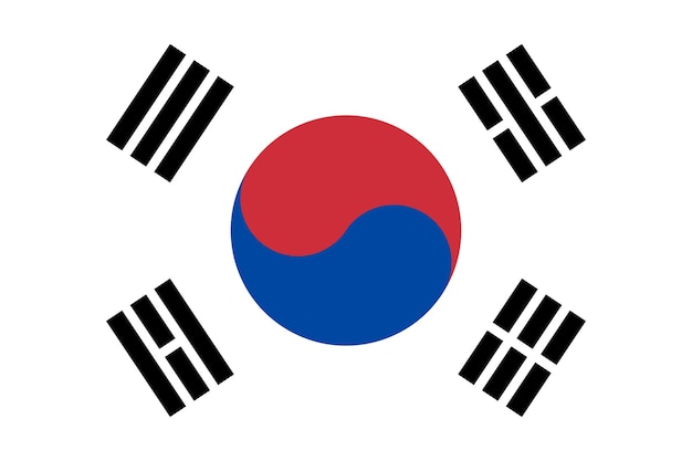 Vector ilustración simple de la bandera de corea del sur para el día de la independencia o las elecciones