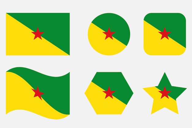Ilustración simple de la bandera de la Guayana Francesa para el día de la independencia o las elecciones
