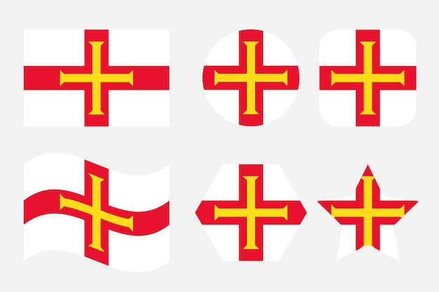 Ilustración simple de la bandera de Guernsey para el día de la independencia o las elecciones