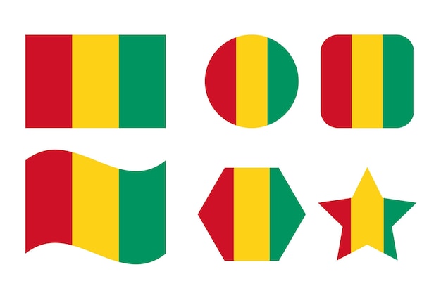 Ilustración simple de la bandera de guinea para el día de la independencia o las elecciones. icono simple para web