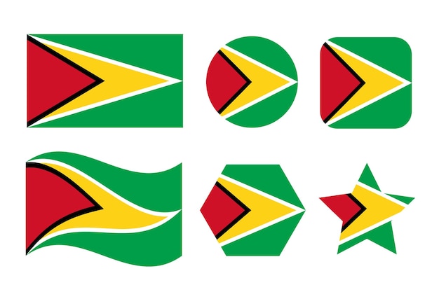 Ilustración simple de la bandera de Guyana para el día de la independencia o las elecciones. Icono simple para web