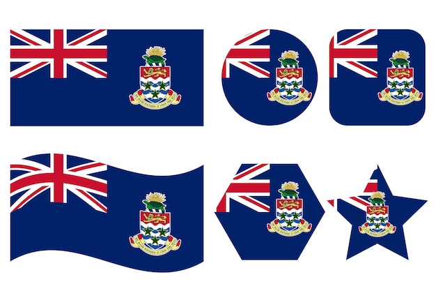 Ilustración simple de la bandera de las Islas Caimán para el día de la independencia o las elecciones