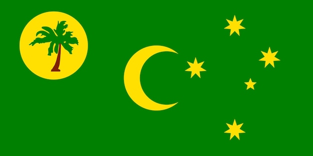 Ilustración simple de la bandera de las Islas Cocos para el día de la independencia o las elecciones