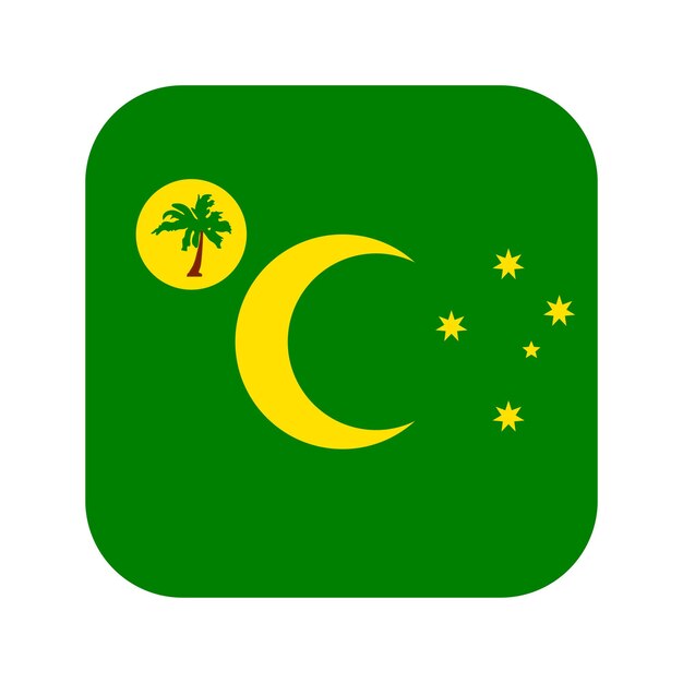 Ilustración simple de la bandera de las Islas Cocos para el día de la independencia o las elecciones