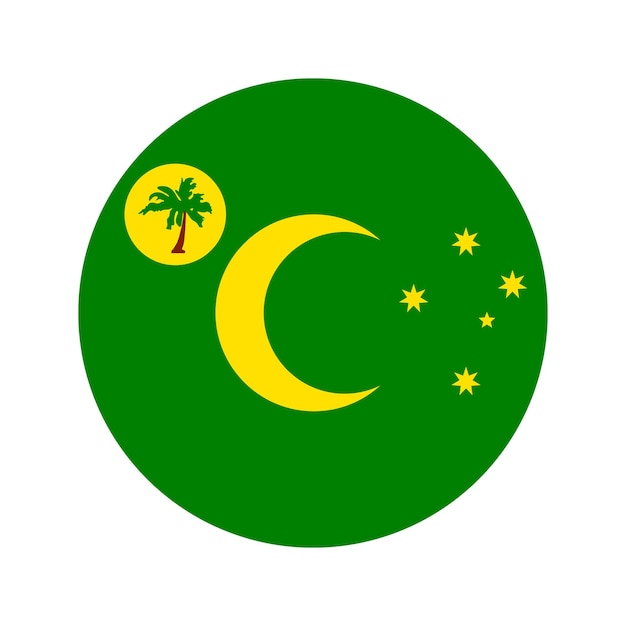 Ilustración simple de la bandera de las Islas Cocos para el día de la independencia o las elecciones