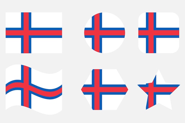 Ilustración simple de la bandera de las Islas Feroe para el día de la independencia o las elecciones