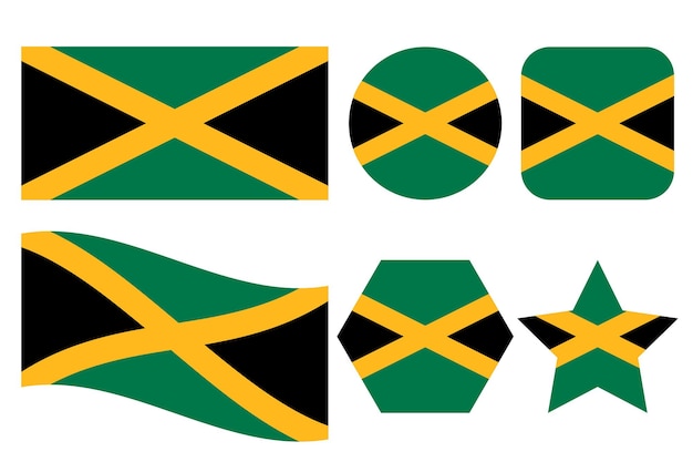 Ilustración simple de la bandera de jamaica para el día de la independencia o las elecciones. icono simple para web