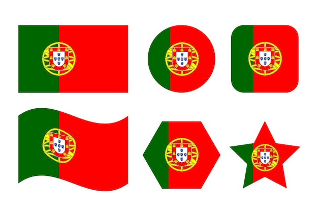 Ilustración simple de la bandera de portugal para el día de la independencia o las elecciones. icono simple para web