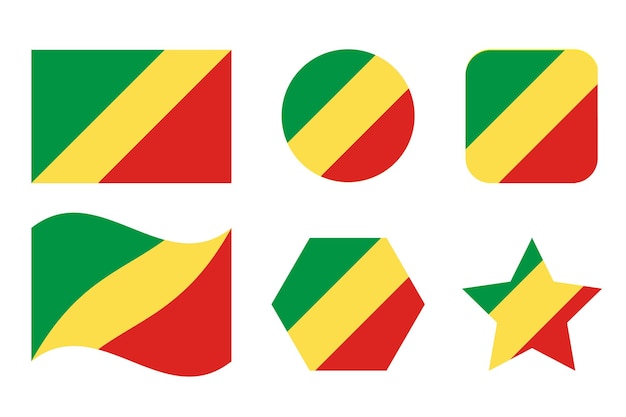 Ilustración simple de la bandera de la república del congo para el día de la independencia o las elecciones. icono simple para web
