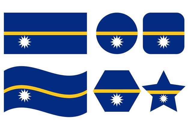 Ilustración simple de la bandera de la República de Nauru para el día de la independencia o las elecciones