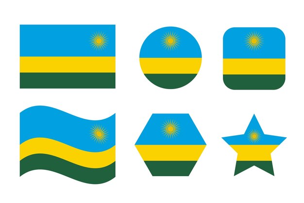 Ilustración simple de la bandera de Ruanda para el día de la independencia o las elecciones. Icono simple para web