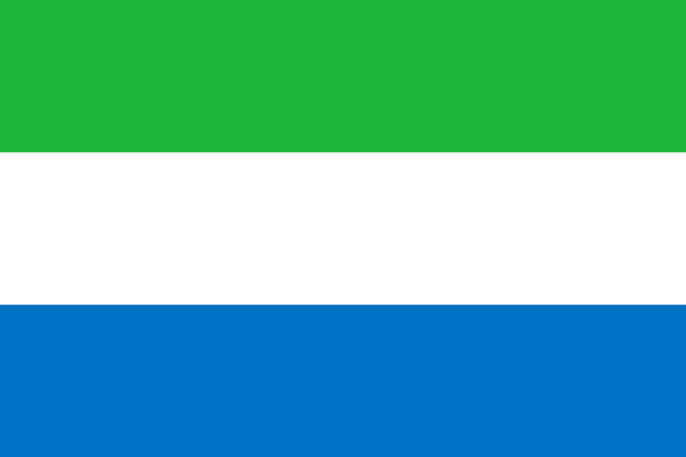 Ilustración simple de la bandera de Sierra Leona para el día de la independencia o las elecciones
