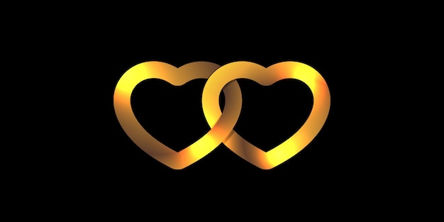 Ilustración simple de cadenas de forma de corazón