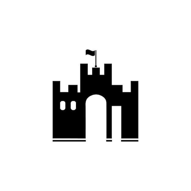 Ilustración simple castillo palacio icono diseño de logotipo editable