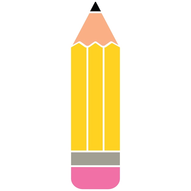 Una ilustración simple y colorida de un lápiz con un borrador
