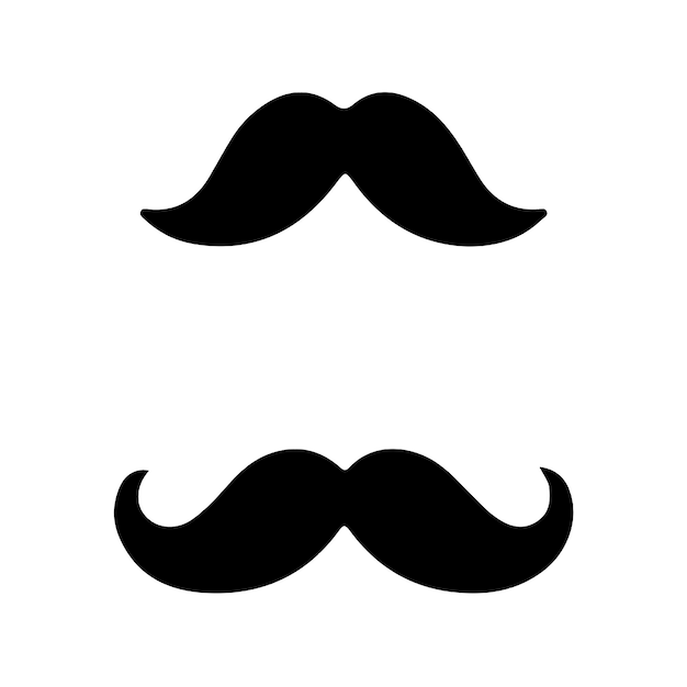 Ilustración simple del conjunto de iconos vectoriales de bigote italiano