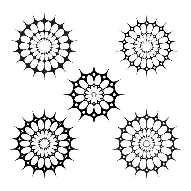 Vector ilustración simple del conjunto vectorial del mandala