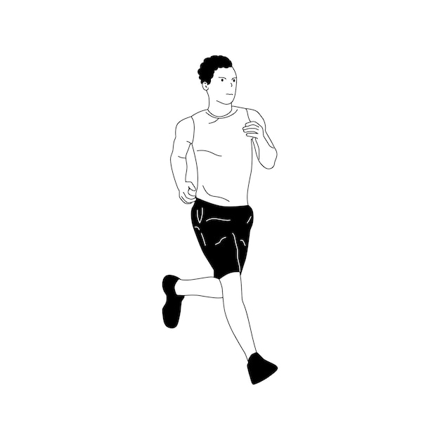 Ilustración simple de deportista corriendo