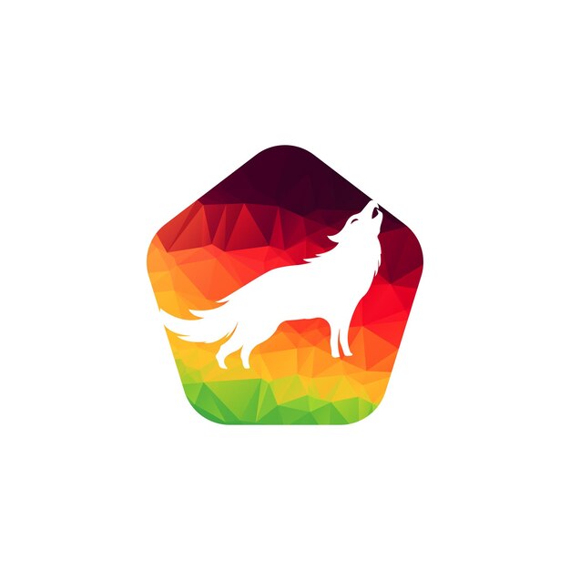 Ilustración simple del diseño del logotipo de Wolf