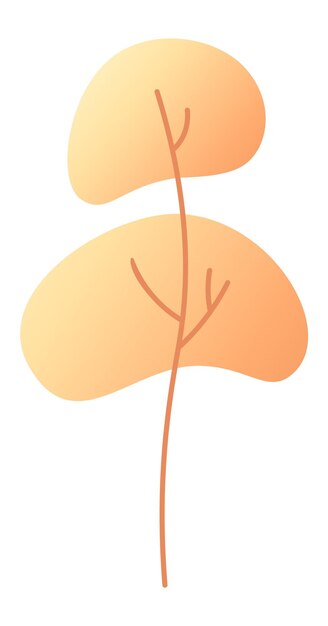 Ilustración simple y elegante de una planta de naranja que crece hacia arriba con colores gradientes y un diseño minimalista ideal para proyectos con temas de la naturaleza