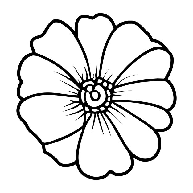 Ilustración simple de flores dibujada a mano