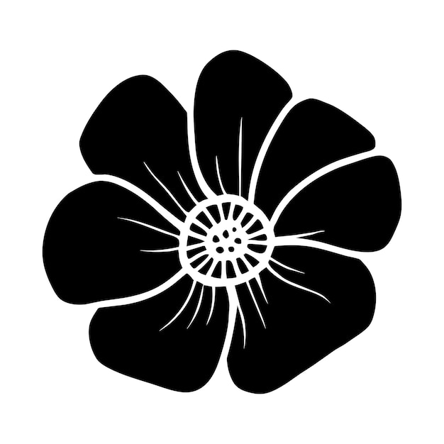 Ilustración simple de flores dibujada a mano