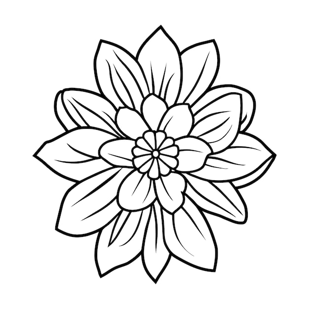 Vector ilustración simple de flores dibujada a mano