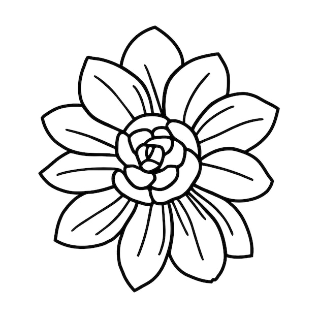 Ilustración simple de flores dibujada a mano