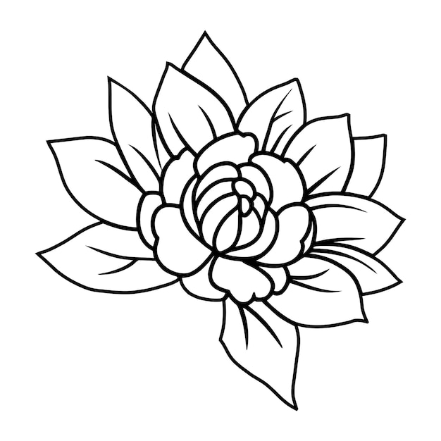 Vector ilustración simple de flores dibujada a mano