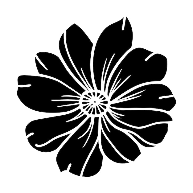 Ilustración simple de flores dibujada a mano