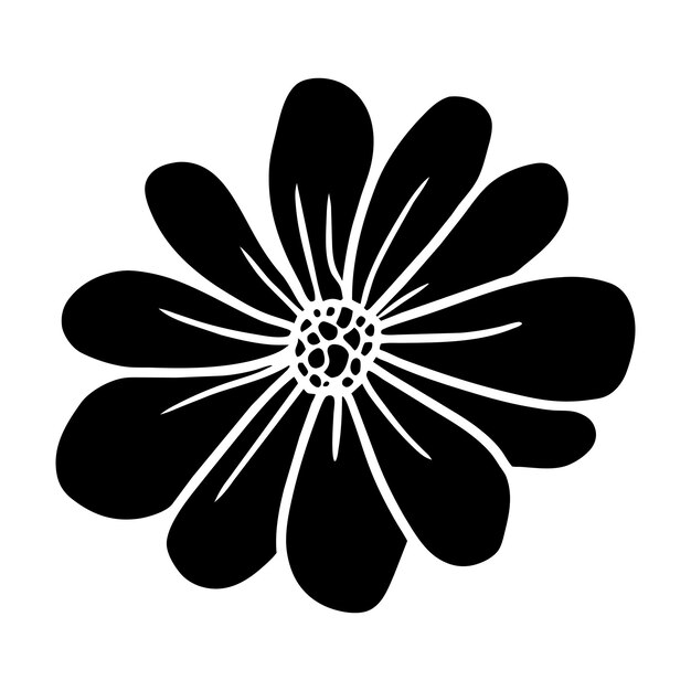 Ilustración simple de flores dibujada a mano