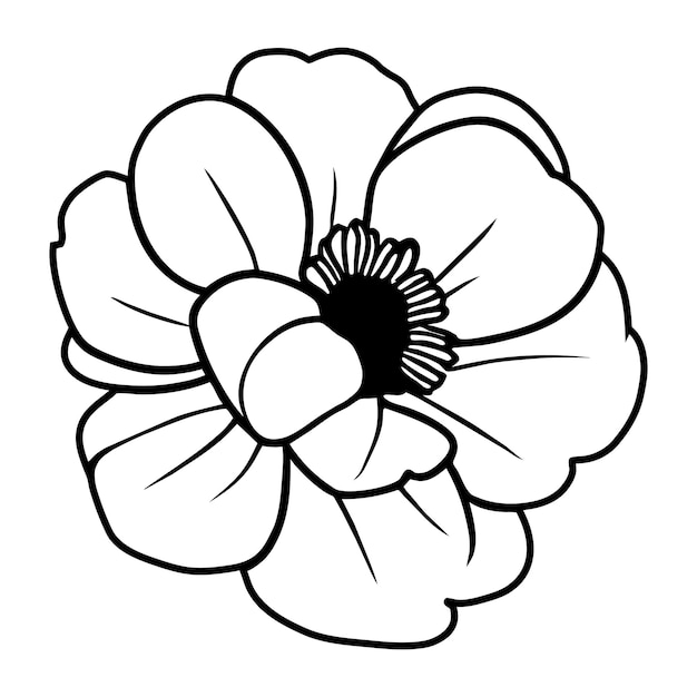 Ilustración simple de flores dibujada a mano