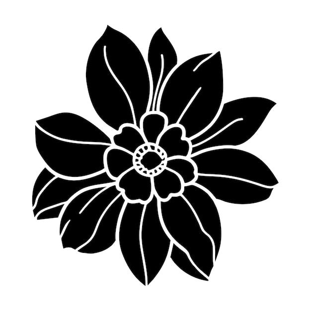 Ilustración simple de flores dibujada a mano