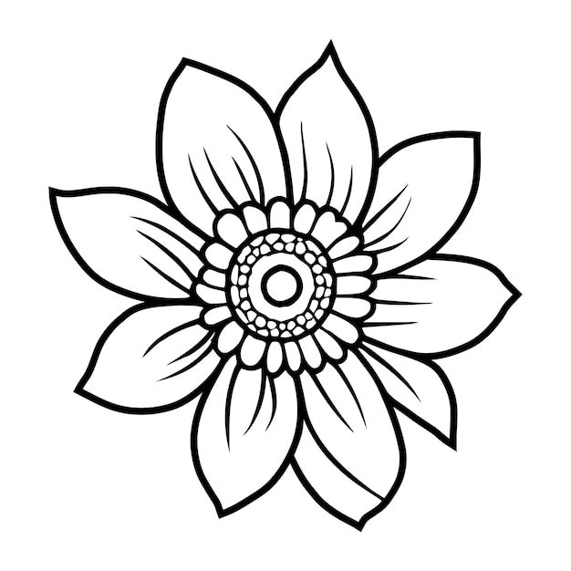 Ilustración simple de flores dibujada a mano