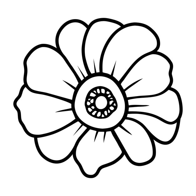 Ilustración simple de flores dibujada a mano