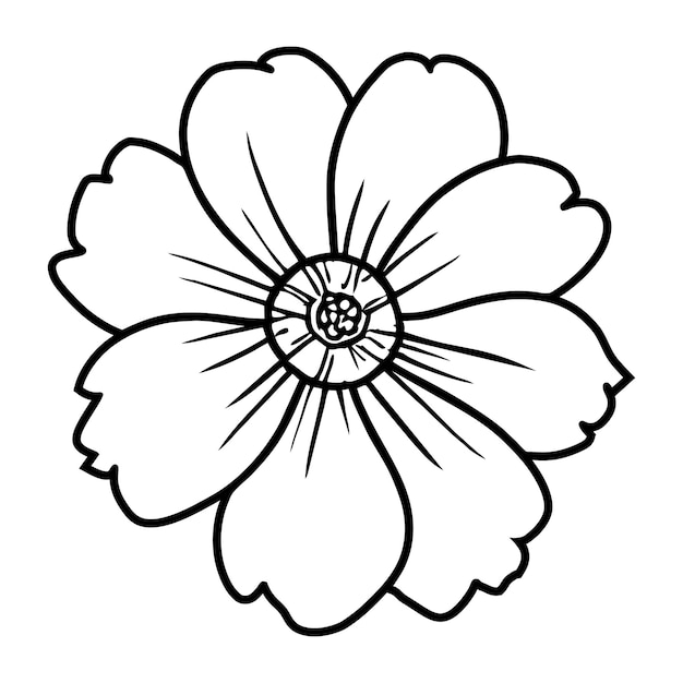 Ilustración simple de flores dibujada a mano