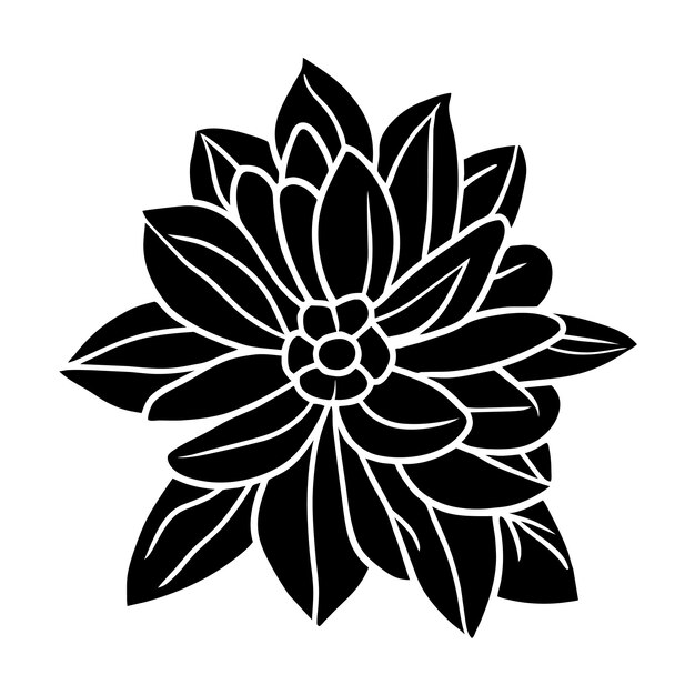 Vector ilustración simple de flores dibujada a mano